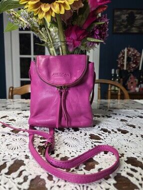 American Leather Co. Pink Leather Crossbody Bag